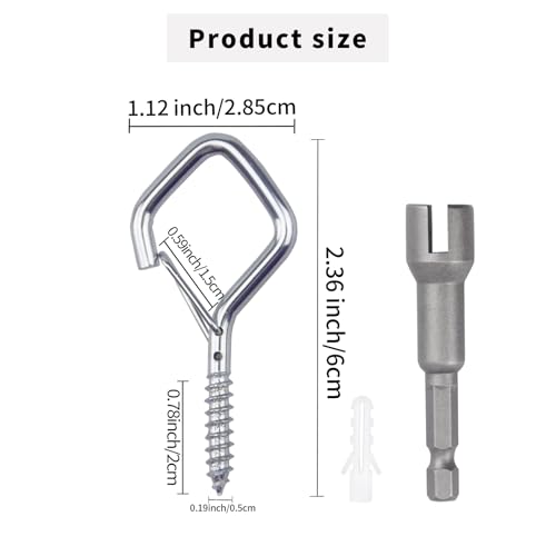 100 PCS Silver Eye Screw Hooks for Hanging Heavy Duty with Safety Buckle.Metal Ceiling Hooks for Hanging Plants Cup Wind Chime Bird Feeders Patio Lights At Indoor&Outdoor (100 Count)