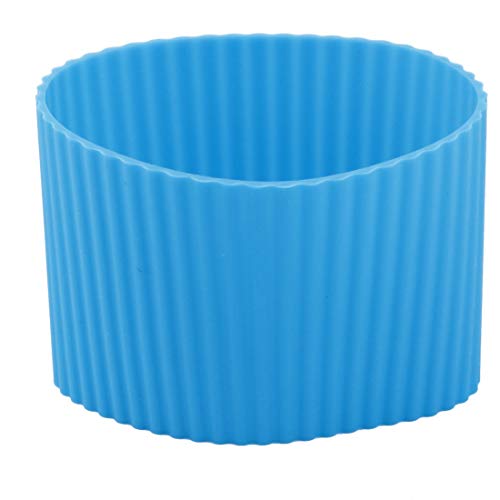 Silicone Nonslip Glass Bottle Mug Cup Sleeve Protector Cover Blue