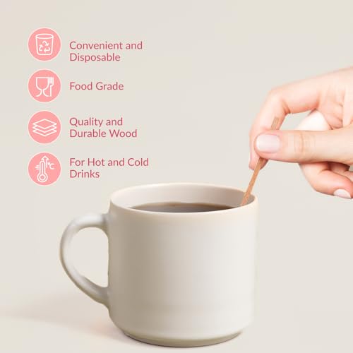 1000 Wooden Coffee Stirrer by Prestee (1000 Count)