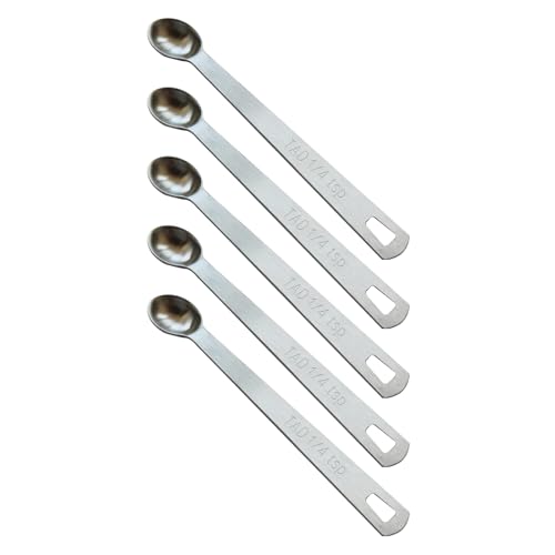 5PCS 1/4tsp(1.25ml) Mini Measuring Spoon, Small Teaspoon for Tiny Amounts (5 Count (1.25 mL))