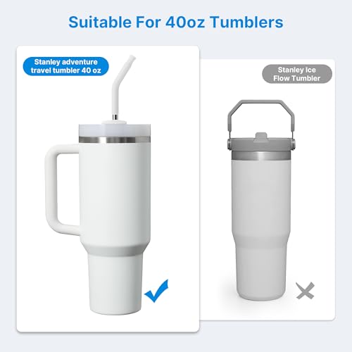 Metal Straw with Silicone Tip for 40oz Stanley Cup