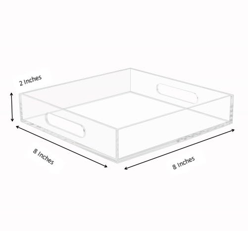Clear Sturdy Acrylic Tray with Handles