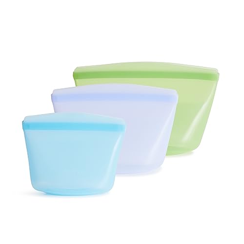 Premium Reusable Silicone Bags and Lunch Bag (3 Count)