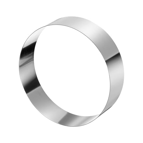 Round Cake Ring 8 x 2 Inch Seamless Stainless Steel Pastry Mousse Dessert Ring Mirror Coating for Baking Cooking Making Tool
