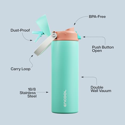 Insulated Water Bottle with Straw