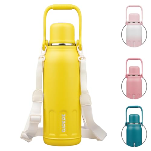 Stainless Steel Insulated Bottle with Handle & Strap