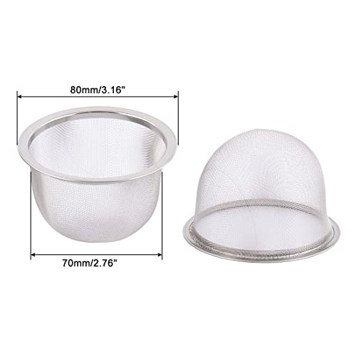 4pcs Stainless Steel Mesh Tea Leaves Stainer Teapot 3.1In Silver (4 Count)