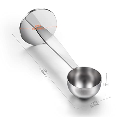 Two-in-One Stainless Steel Coffee Scoop Tamping Spoon
