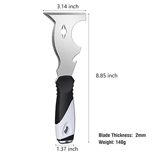 3PC 10-in-1 Paint Scraper, MultiUse Putty Knife Tool, Hammer End (3 Count)