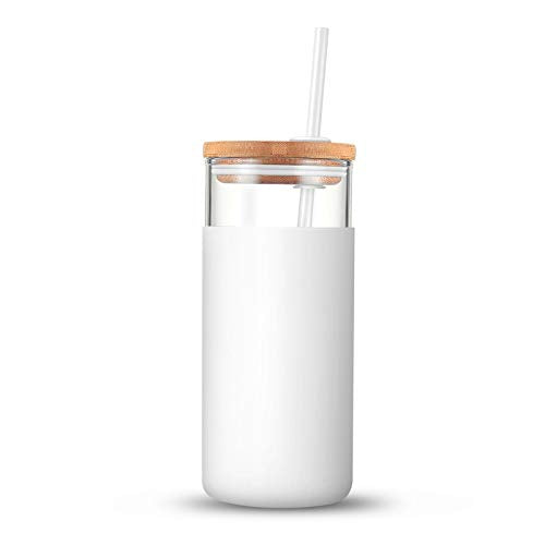 20 oz Glass Tumbler with Lid and Straw