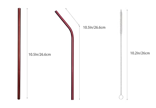 10 Pcs Stainless Steel Straws