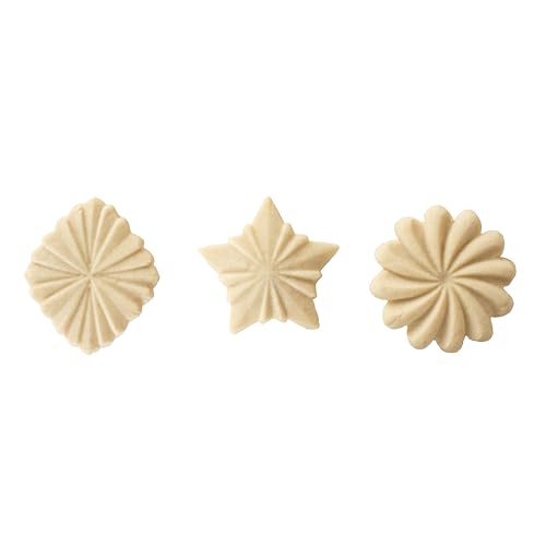 Pretty Pleated Cookie Stamps Silver Cast Aluminum with Wood Handles