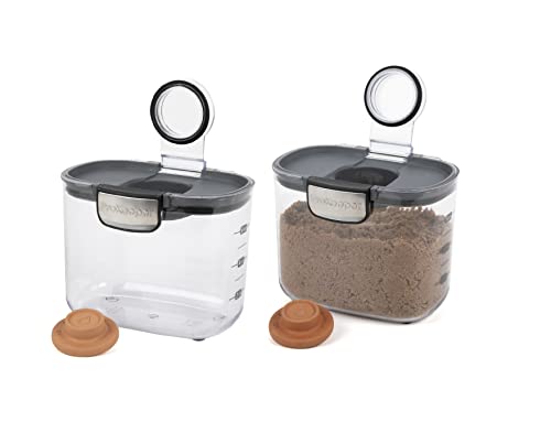 International ProKeeper+ Clear Plastic Airtight Food Baker's Kitchen Storage Organization Container Canister Set with Magnetic Accessories (2 Count)