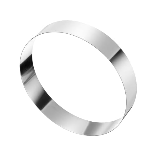 Round Cake Ring 10 x 2 Inch Seamless Stainless Steel Pastry Mousse Dessert Ring Mirror Coating for Baking Cooking Making Tool