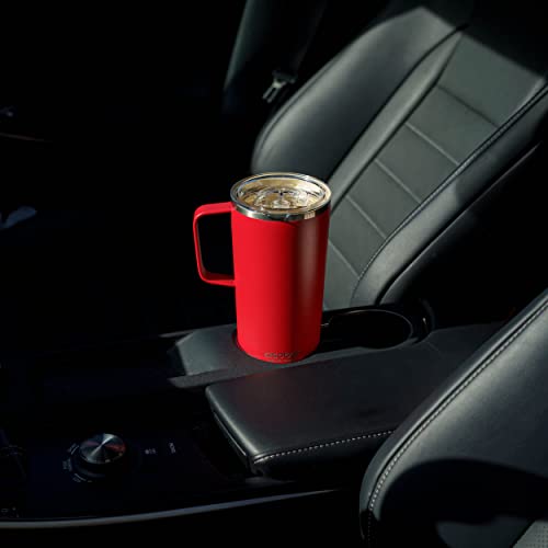 Tower Mug Ceramic Inner Coated Insulated Stainless Steel Cup for Pure Tasting Coffee with Easy Hold Handle and Tritan Lid Fits Standard Cup Holders 20 Ounce Travel Mug