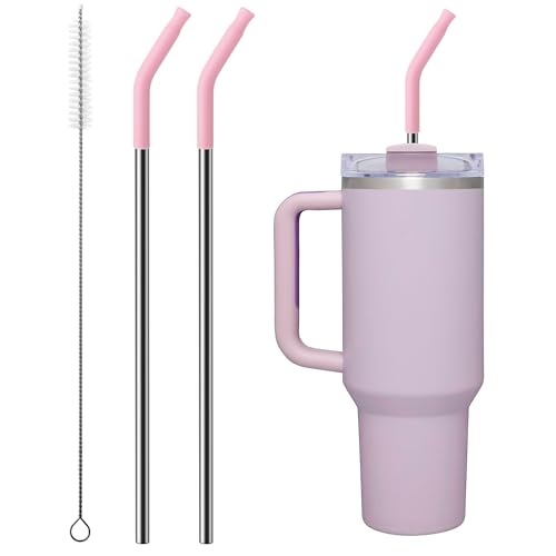 Metal Straw with Silicone Tip for 40oz Stanley Cup