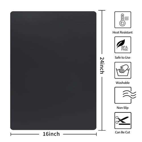 Silicone Mats for Kitchen Counter Thicker Extra Large Heat Resistant Mats Countertop Protector Liners for Bottom of Oven Air Fryer Coffee Maker