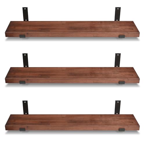 Floating Shelves for Wall Mounted Book Shelf Hanging Shelves Floating Bookshelf for Bedroom (3 Count)