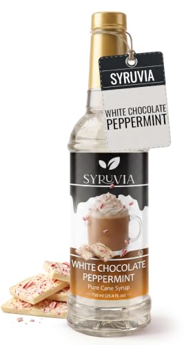 Coffee Syrup White Chocolate Peppermint Flavored Syrup for Drinks (25.4 Fl Oz)