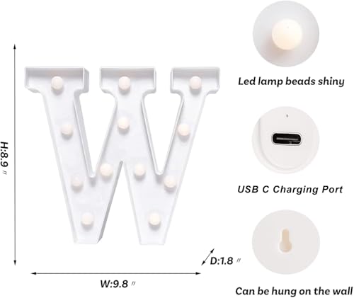 Rechargeable LED Letter Lights Sign Marquee Light Up Letters Sign for Night Light Wedding