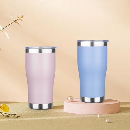 20oz Insulated Tumbler with Lid Straw Travel Coffee Mug