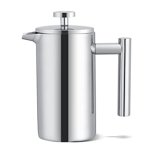 Double Walled Stainless Steel French Press Coffee Maker 12 oz