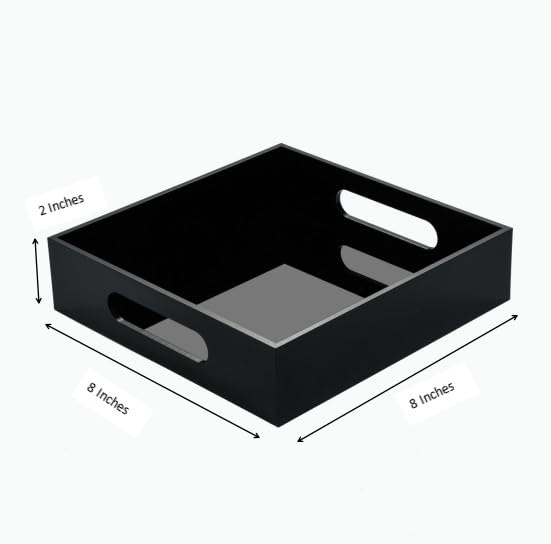 Black Sturdy Acrylic Tray with Handles