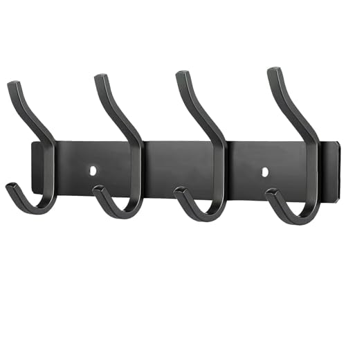12 Inch Coat Rack Wall Mount with 4 Hooks