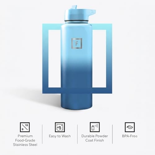 40 oz Wide Mouth Water Bottle with Straw