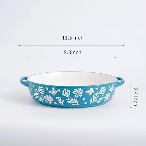 Pie Pan Ceramic Pie Dish 9.8 Inches Pie Plate Porcelain Deep Dish Pie Pan Non