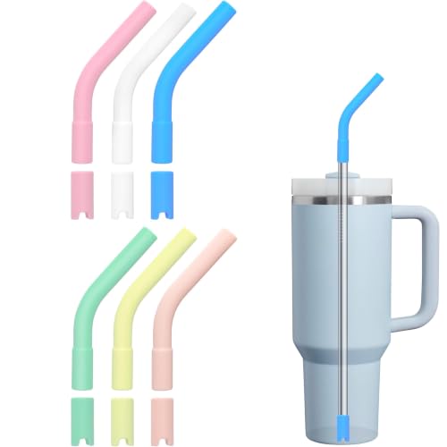 6Pcs Silicone Straw Tips for Metal Straw and Other 0.31 Inch Straws (6 Count)
