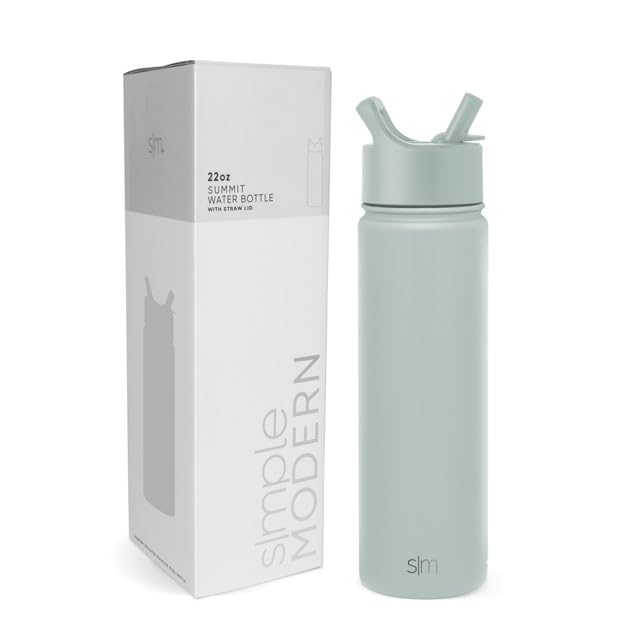 Water Bottle with Straw Lid Vacuum Insulated Stainless Steel Metal Cup Bottles