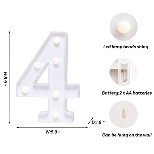 Marquee Light Up Number Sign