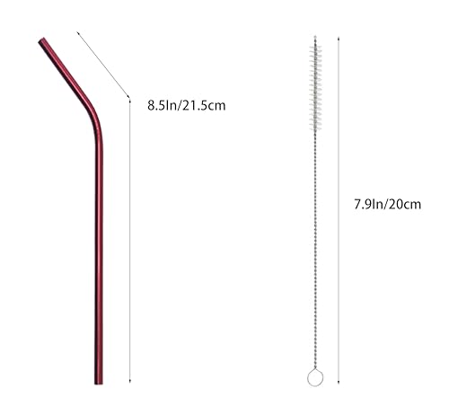 10 Pcs Stainless Steel Straws (10 Count)