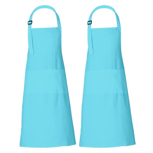 Chef Apron Set of 2 for Men and Women with Pockets 35x27 Inches Cotton Painting Apron (2 Count)