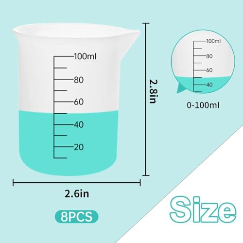 8 PCS Silicone Measuring Cups Kits (8 Count)