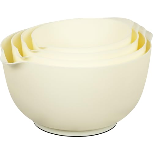 4.5 Quart Large Plastic Mixing Bowls set with Pour Spout
