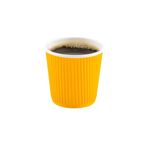 Ripple Wall Coffee Cups 500 Count 4 Ounce Insulated Yellow Paper Cups