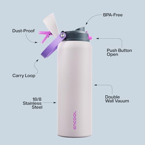 Insulated Water Bottle with Straw