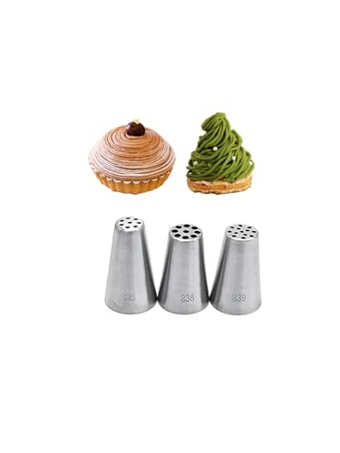 Grass & Spaghetti Piping Tips for Cake Decorating & Montblanc (3 Count)