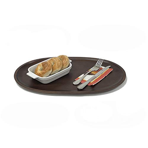 Woodard & Charles Walnut Stain Wood Extra Large Oval Tray