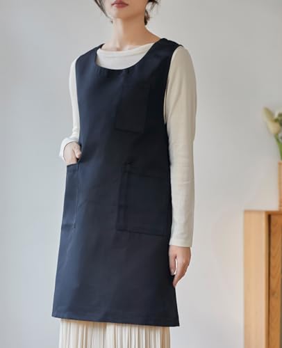 Unisex Cobbler Apron with 3 Deep Pockets Smock Vest Apron