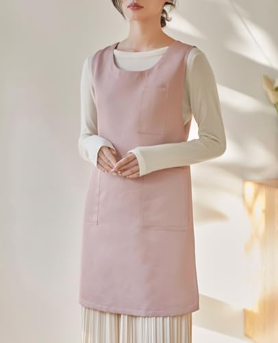 Unisex Cobbler Apron with 3 Deep Pockets Smock Vest Apron