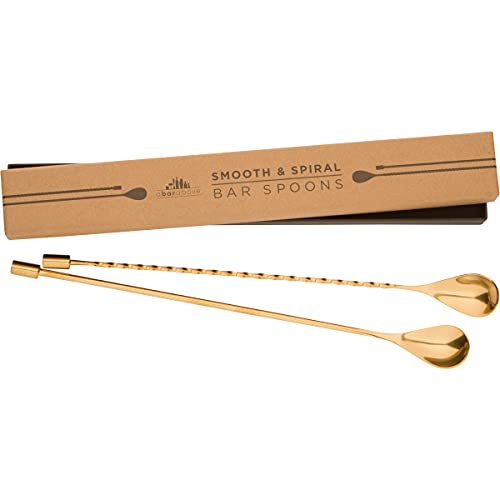 2 Piece Gold Bar Spoon Set