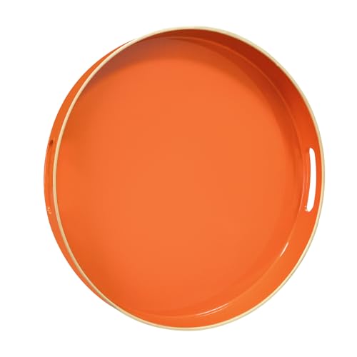 13" Orange Decorative Tray