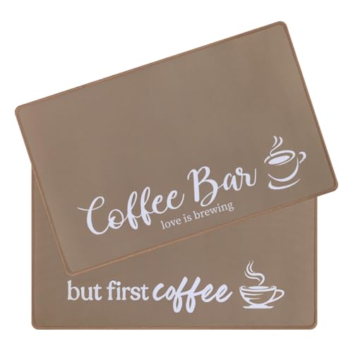 Coffee Mat 2 Pack 12x19 Inch Absorbent Non (2 Count)