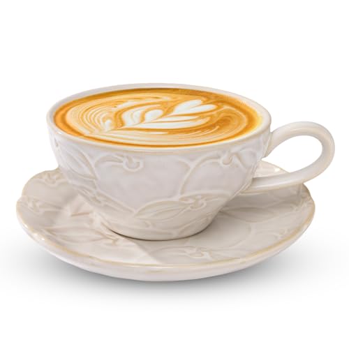 Ceramic Latte Cup with Saucer
