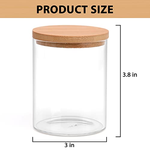 6 Pack Glass Qtip Holder Dispenser for Cotton Ball (8 Count)