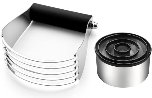 Stainless Steel Dough Blender & Biscuit Cutter Set for Baking