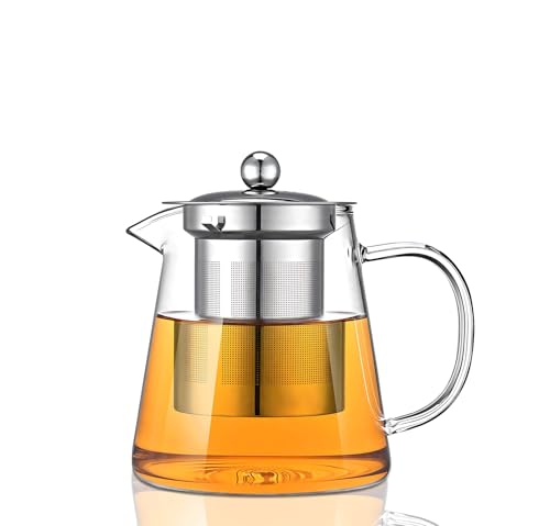 Glass Teapot Tea Pot with Removable Infusers for Loose Tea